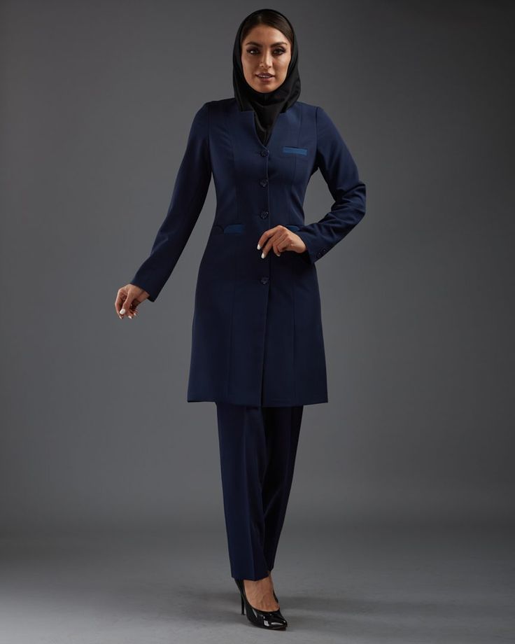 مانتو اداری سرمه ای ساده