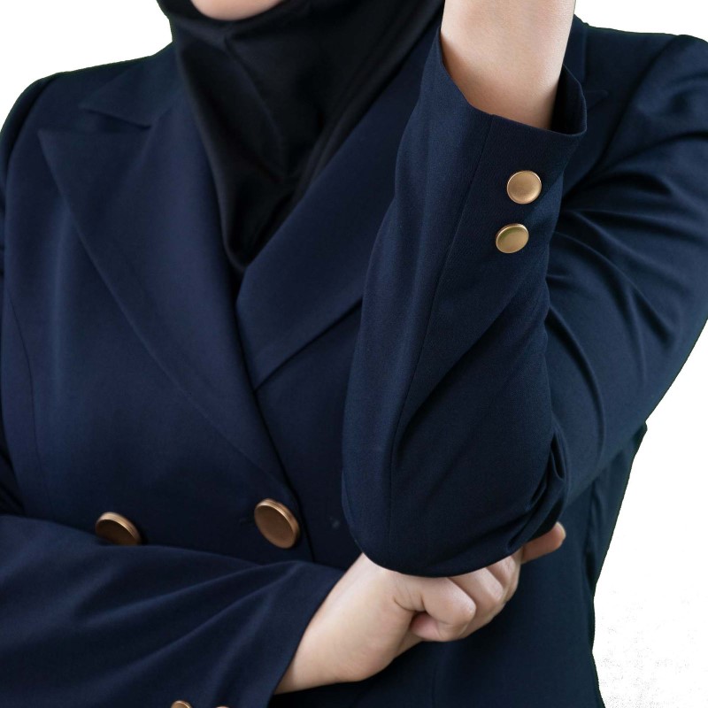 مانتو شلوار سرمه‌ای مجلسی