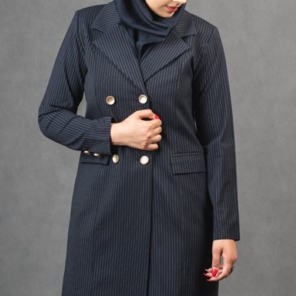 مانتو سرمه‌ای اداری شیک