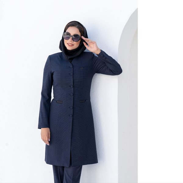 مانتو سرمه‌ای اداری شیک