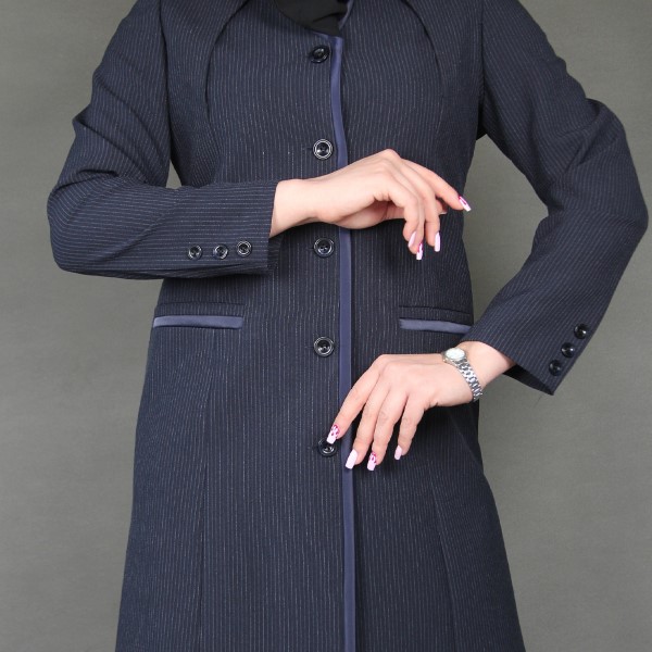 مانتو سرمه‌ای اداری شیک